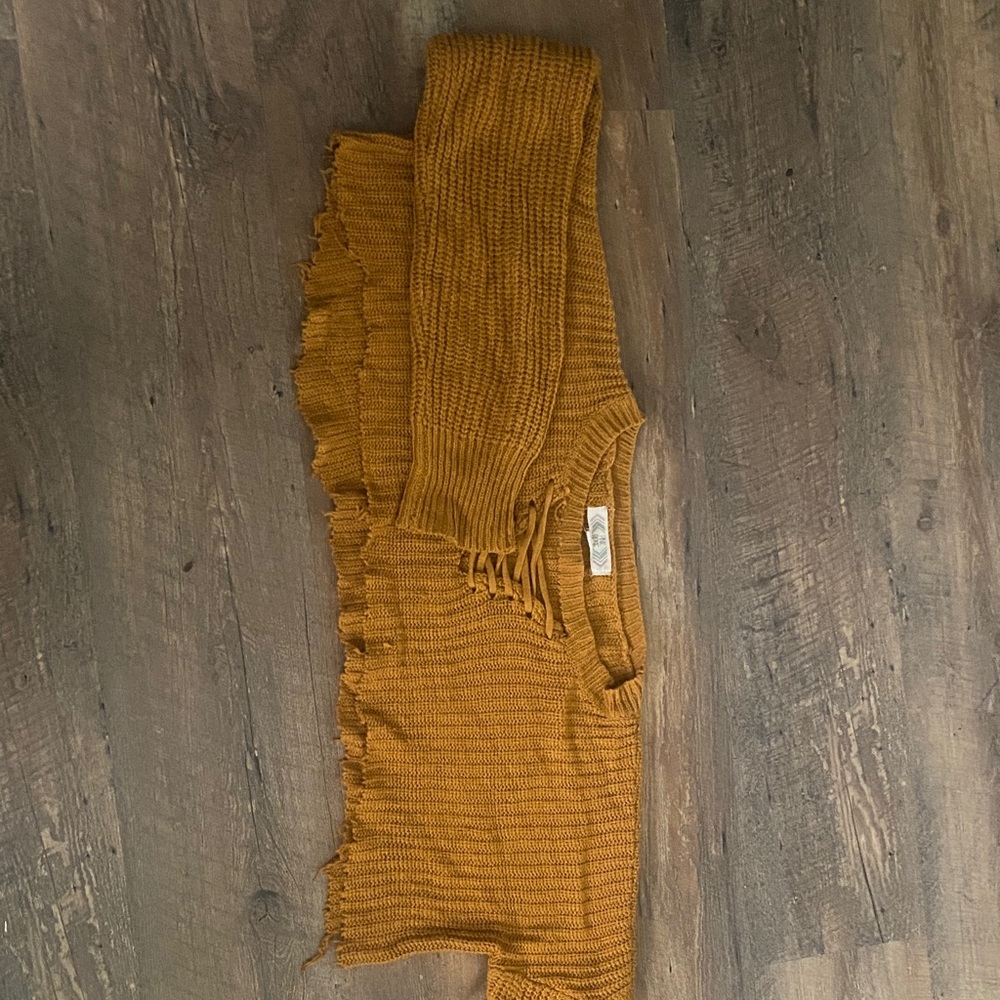 Cozy knit layering crop top - Warm Mustard